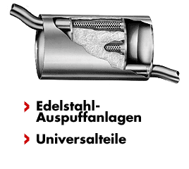 Edelstahl-Auspuffanlagen, Universalteile